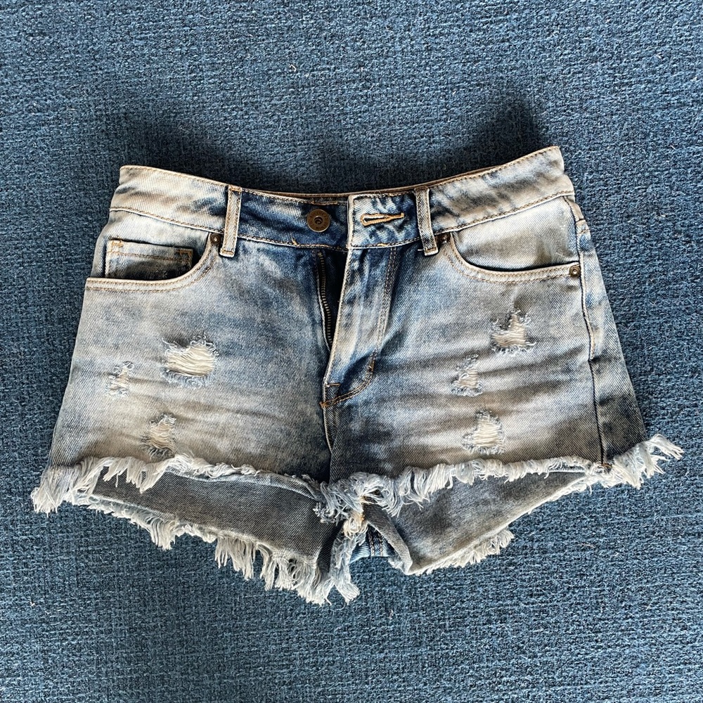 High rise jean shorts